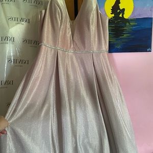 David’s bridal pink silver ombré dress